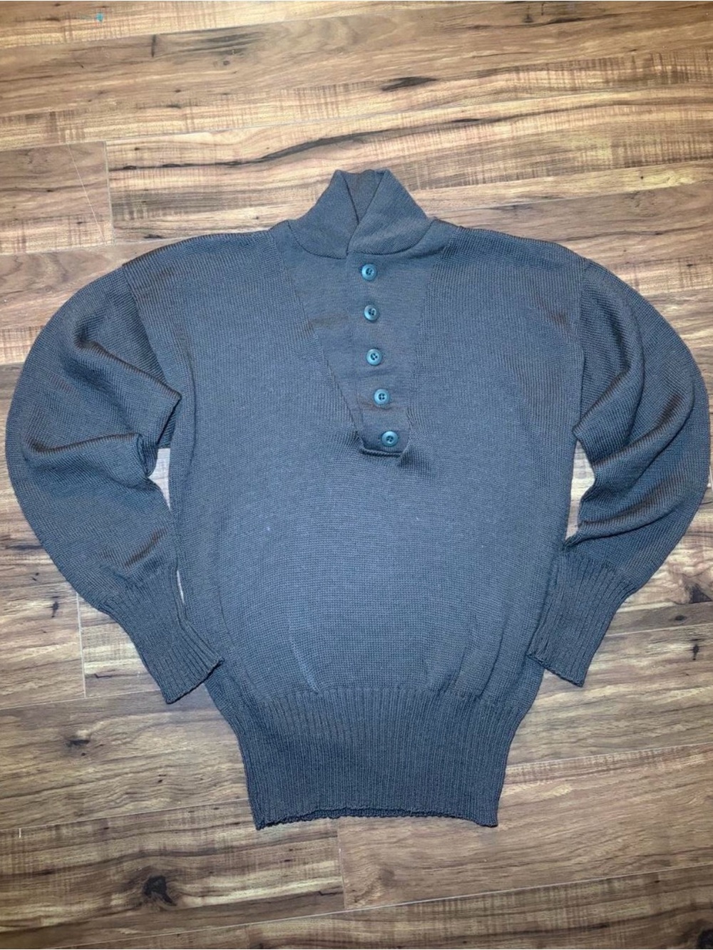 Vintage 1989 Button-Front 100% Wool Sweater